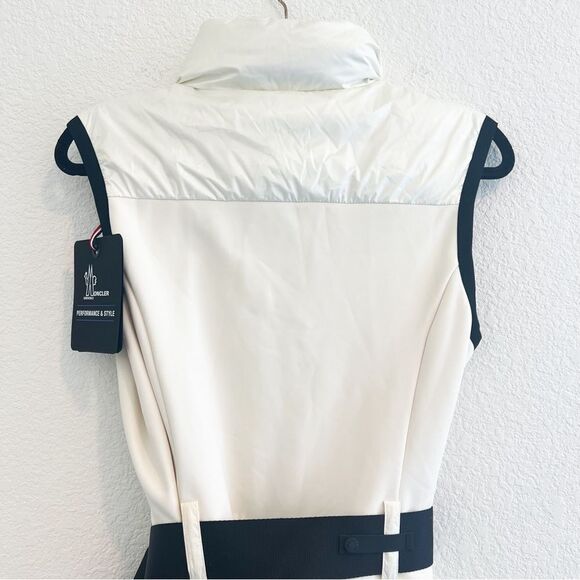 NWT Moncler Grenoble Water Repellent Mixed Media Ski Jumpsuit White XL - Picture 10 of 16